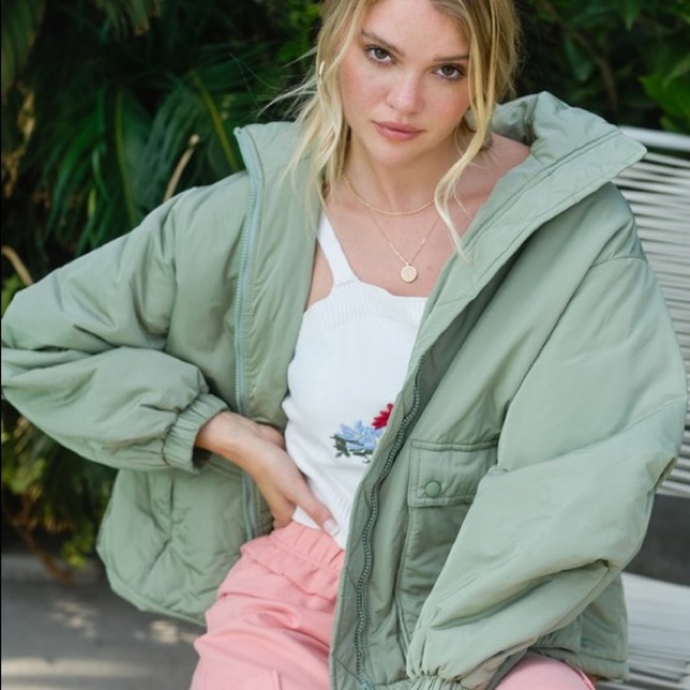 Olive Duvet Bomber Jacket
